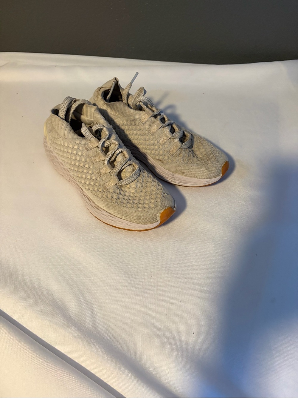 NOBULL Women's Knit Sneakers - Cream with Tan Toe